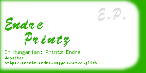 endre printz business card